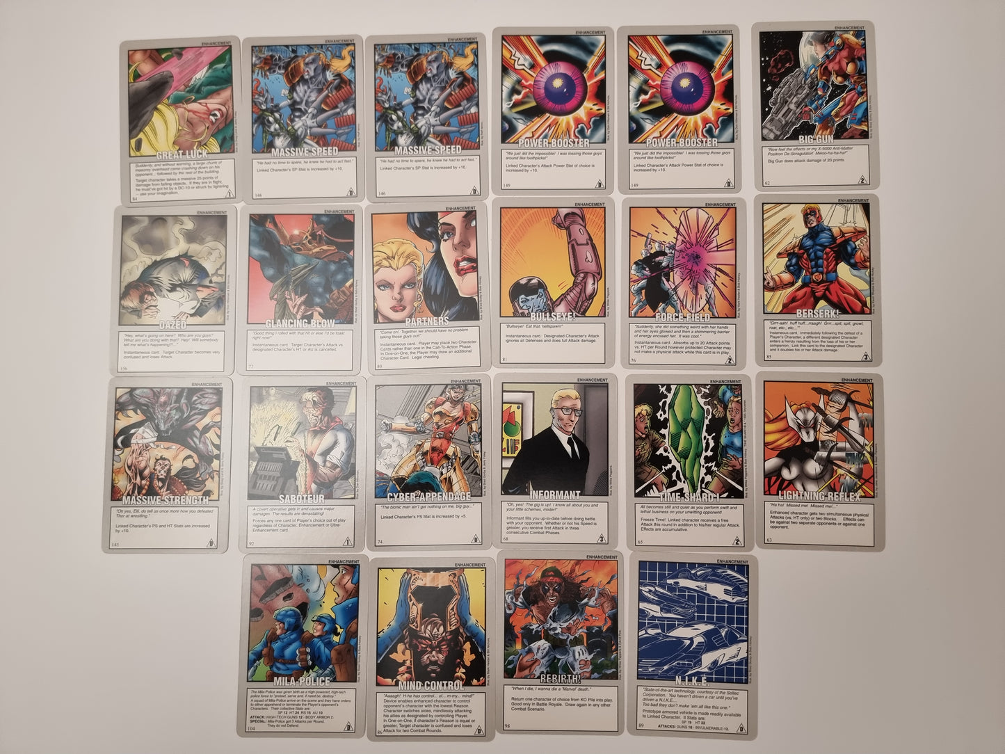 Power CARDZ Collectable Card Game fra 1995 med ekstra kort