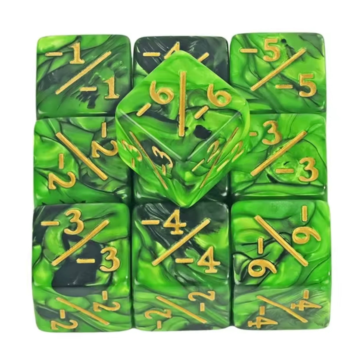 D6 Counter terninger 10-pakning