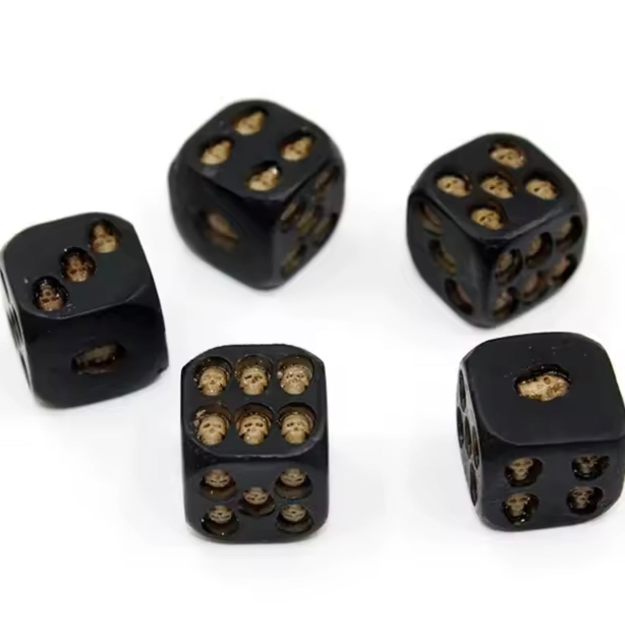 Skull Dice – Terninger med Hodeskaller (5-pakning)
