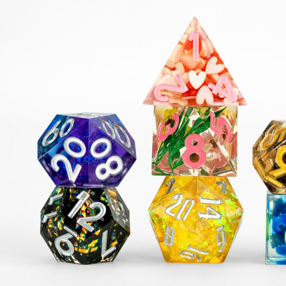 Mystery Misfit Sharp Edge Resin Polyhedral Dice Set