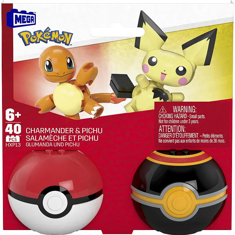 Mega Pokemon Pokeball Charmander og Pichu