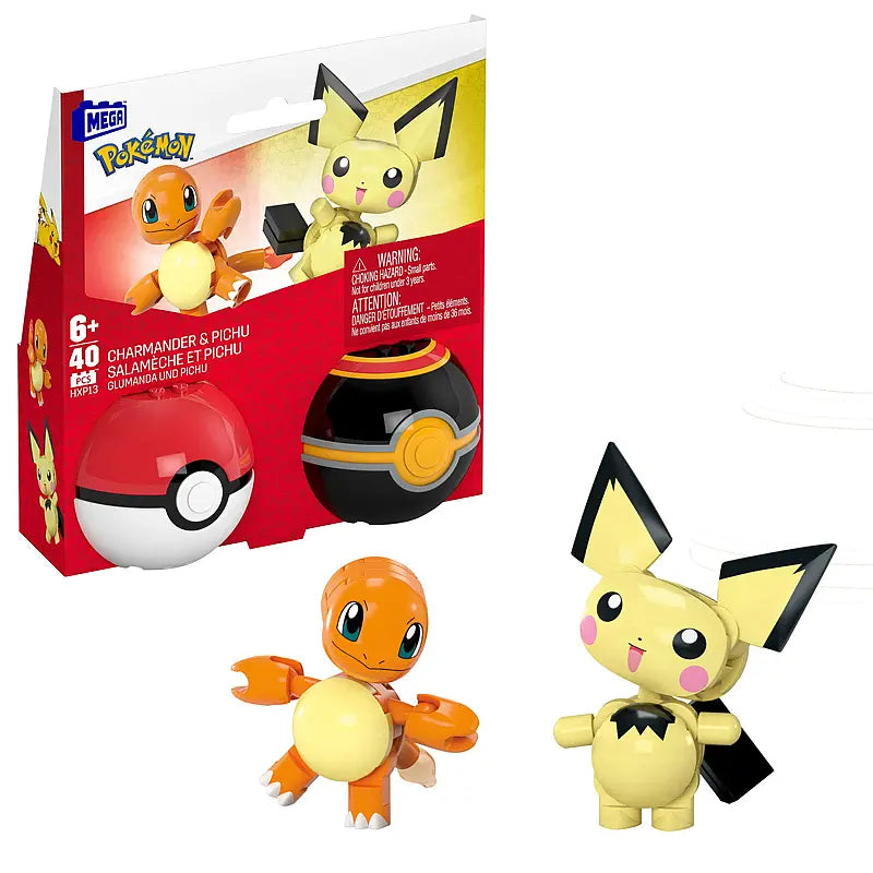 Mega Pokemon Pokeball Charmander og Pichu
