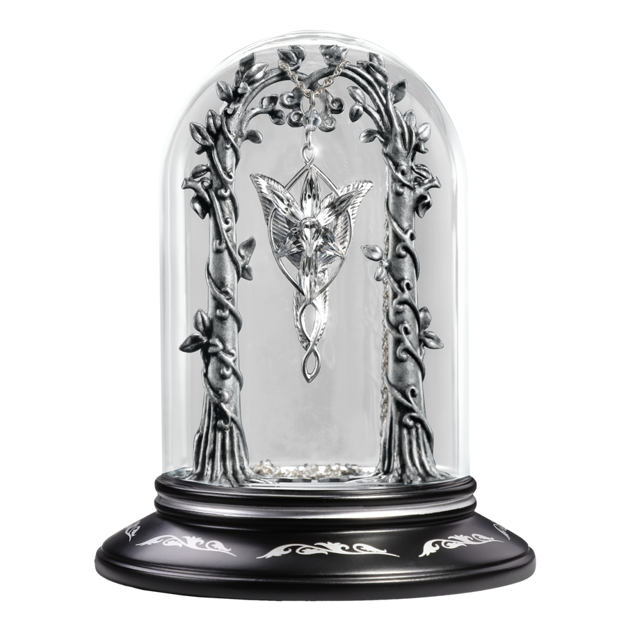 Evenstar utstillingsstativ med glasskuppel. Smykket på illustrasjonsbildet følger ikke med.